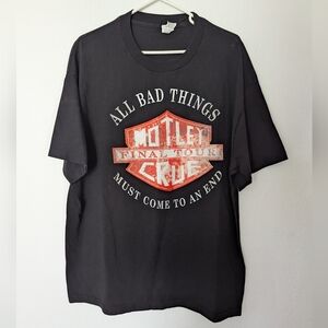 Motley Crue 2014 Final Tour All Bad Things Must Come to an End T Shirt XL